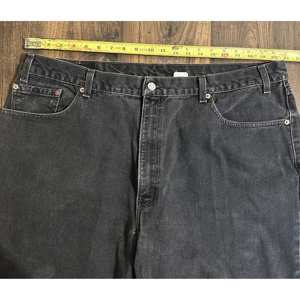 Levis 550 Jeans Mens 44x30 Black Dark Wash Cotton Relaxed Fit Denim Workwear